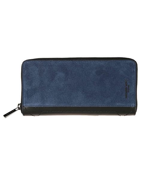 Michael Kors Blue Suede Wallet in Blue for Men - Lyst