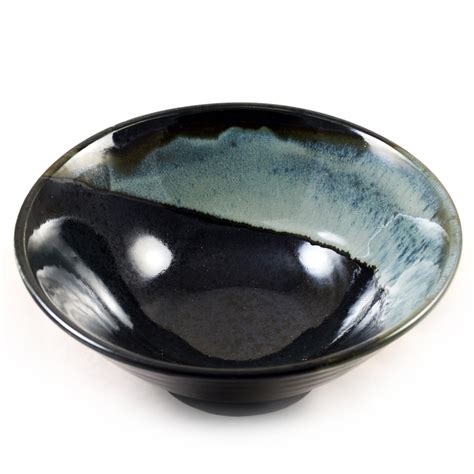 Noodle Soup Bowl Japanese Sky Blue Glazed Ceramic Zen Minded