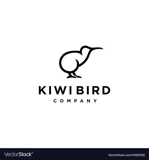 Abstract minimal kiwi bird logo icon design Vector Image