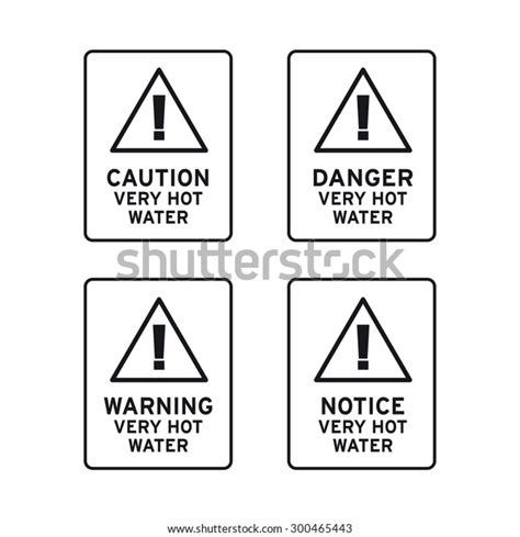 Hot Water Danger Warning Caution Notice Stock Vector Royalty Free 300465443 Shutterstock