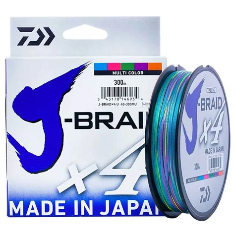 LINHA MULTIFILAMENTO DAIWA J BRAID X4 MULTICOLOR 300M