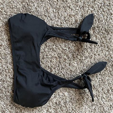 Black Bikini Top Ties At Shoulders Depop
