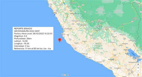 Temblor Hoy En Ica Sismo De Se Registr Este Viernes De Octubre