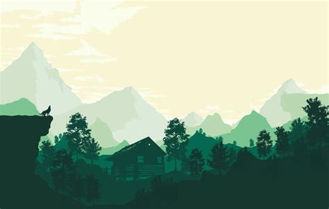 Wallpaper Mountains The Game Forest House Silhouette Hills Wolf