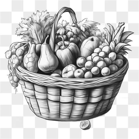 Scarica Disegno In Bianco E Nero Del Cesto Di Frutta Con Mele Arance