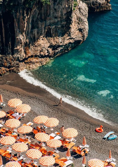 Arienzo Beach Club Umbrellas In Positano Italy Coastal Wall Art