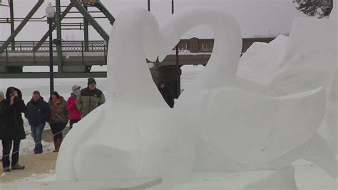 Snow sculptures bring energy, creativity to downtown Stillwater - CBS ...