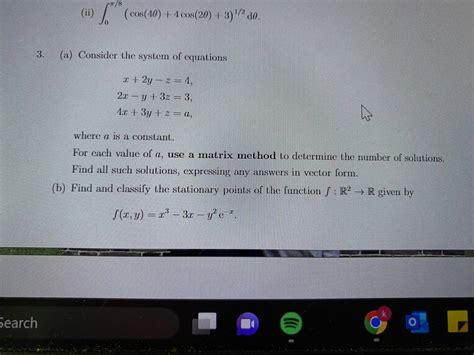 Solved ii 0π 8 cos 4θ 4cos 2θ 3 1 2 dθ a Consider Chegg