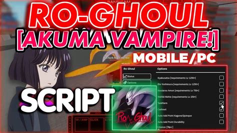 Ro Ghoul Script Hack GUI PC Mobile Auto Farm RC Instant Kill Auto