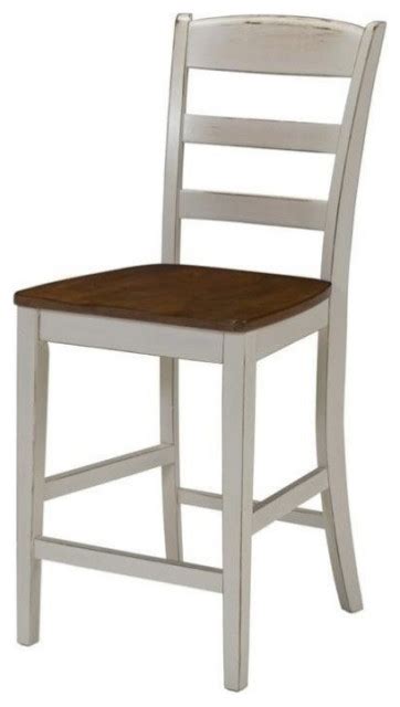 Bowery Hill 41 H Traditional Wood Counter Stool In Off White