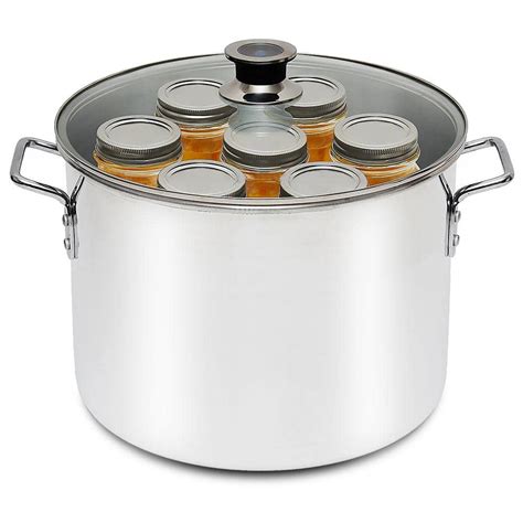 20 Qt Water Bath Silver Stainless Steel Gas Electric Stock Pots With