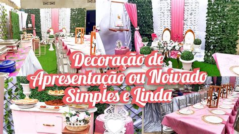 Decoração Simples e Linda de Apresentação ou Noivado Rosa Velho e