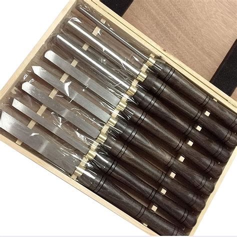 8 Piece HSS Lathe Chisel Wood Turning Tool With High Speed Steel Blades