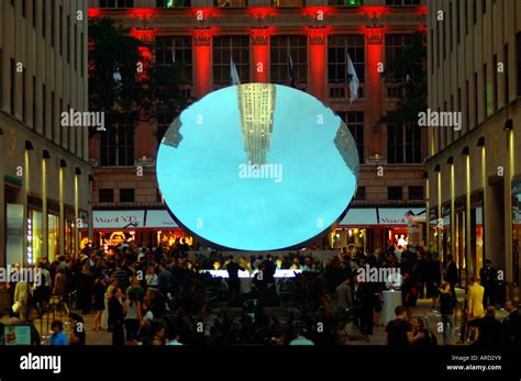 Sky Mirror by the artist Anish Kapoor on display at Rockefeller Center ...