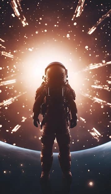 Premium Photo Astronaut In Spacesuit Against The Background Of The Planet