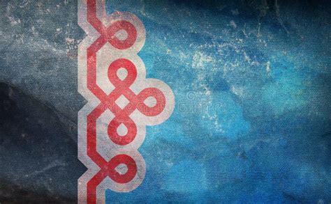 Retro Flag Of Baltic Finns Mulgi People With Grunge Texture Flag