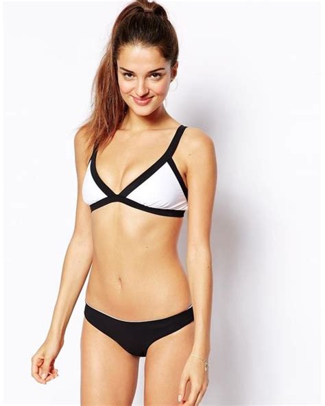 Rip Curl Mirage Color Block Triangle Bikini Top In Black Lyst