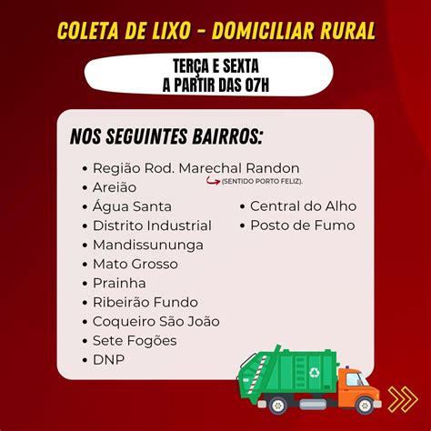 FIQUE ATENTO PARA OS DIAS E HORÁRIOS DE COLETA DO LIXO NO SEU BAIRRO