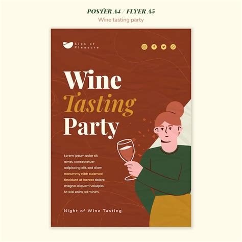 Free Psd Wine Tasting Party Template Design