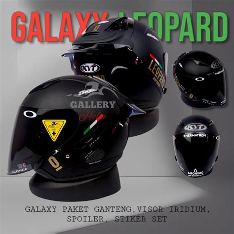 Jual Helm Kyt Galaxy Flat R Solid Hitam Doff Paket Ganteng Leopard