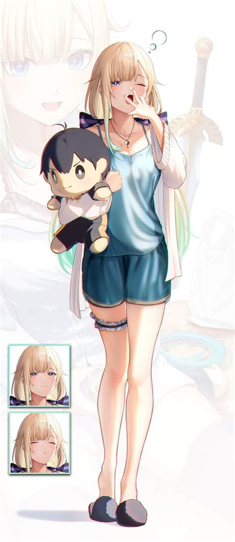 Arurire Aizawa Ema Vspo Absurdres Highres Girl O Aqua Hair Blonde Hair Blue