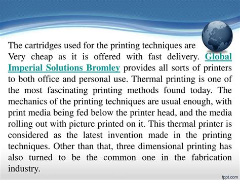 Ppt Future Of Printing Techniques Powerpoint Presentation Free