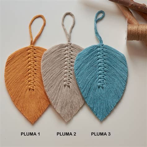 Tapiz plumas macrame hojas macramé macrame leaf wall Etsy