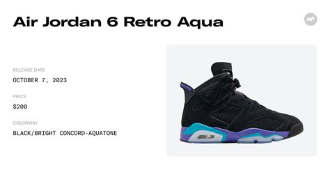 Air Jordan 6 Retro Aqua - CT8529-004 Raffles & Where to Buy