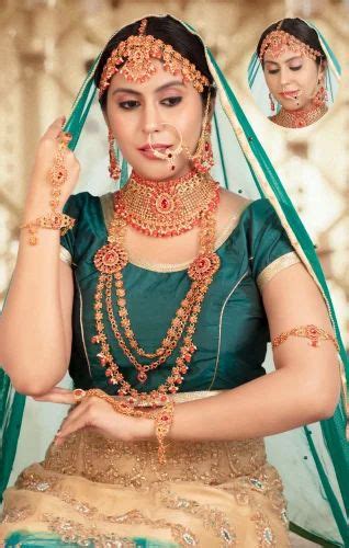 Brass Orange Stone Bridal Jewelry Set At Rs 1590 Set In Mumbai ID