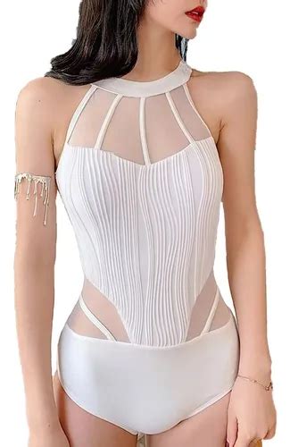 Bikini De Cintura Alta De Malla Sexy De Una Pieza Para Mujer Meses Sin Inter S