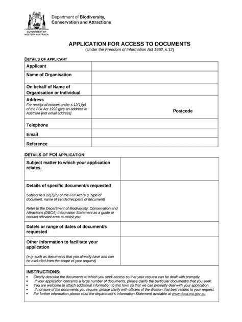 Department Of Biodiversity Conservation And Attractions Application