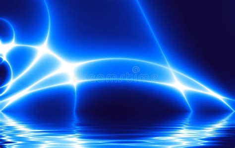 Dance of Blue Lights Overwater Stock Illustration - Illustration of ...