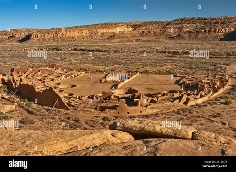 Pueblo Bonito Anasazi Indian Ruins Chaco Canyon View From North Mesa