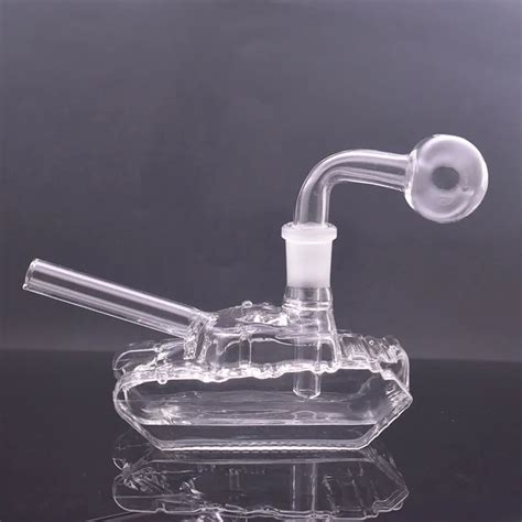 Wholesale TANK Shape Glass Oil Burner Bong Bubbler Smoking Water Pipe