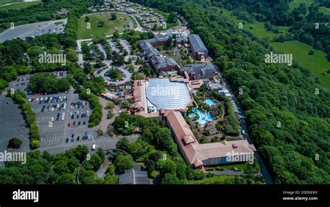 Alton Towers Aerial Drone View Of Waterpark Alton Towers Hotel And