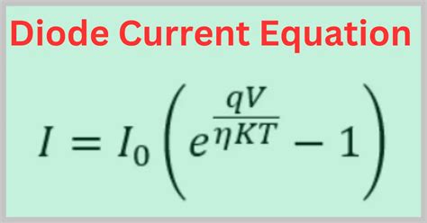 Diode Current Equation Its Derivation