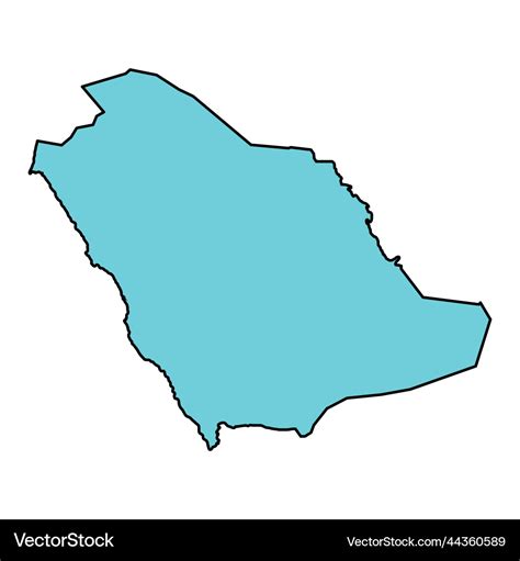 Saudi Arabia High Detailed Map Geography Graphic Vector Image