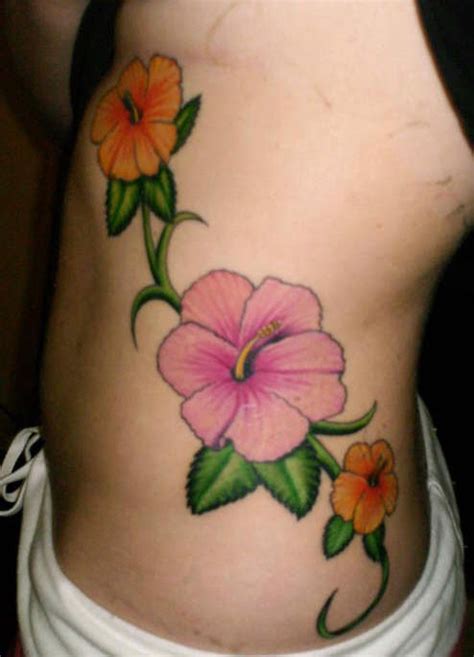 Hibiscus Flowers Tattoo On Side Tattooimages Biz