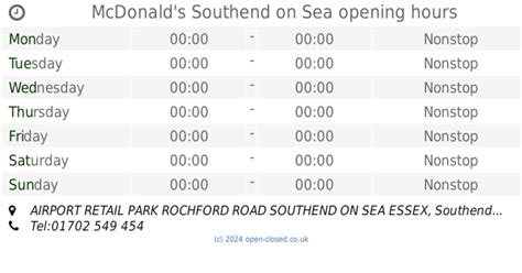 Mcdonalds Southend On Sea Opening Times Airport Retail Park Rochford