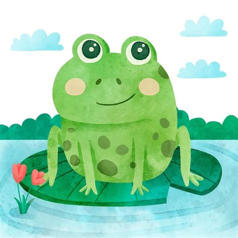 Illustration De Grenouille Aquarelle Peinte La Main Vecteur Gratuite