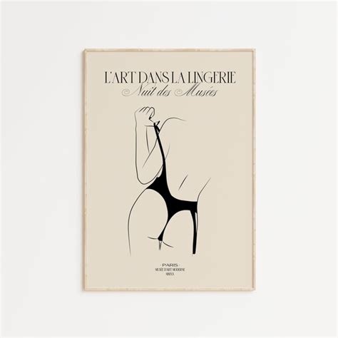 Woman In Swimsuit Printable Wall Art Nude Line Art Fashion Etsy