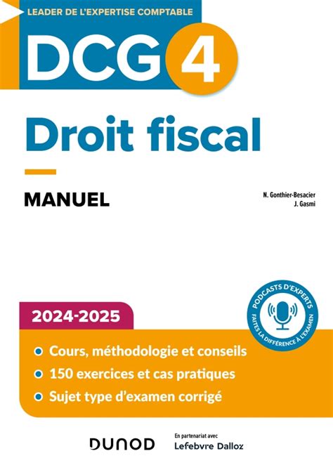 DCG 4 Droit Fiscal Manuel 2024 2025 Hachette Fr