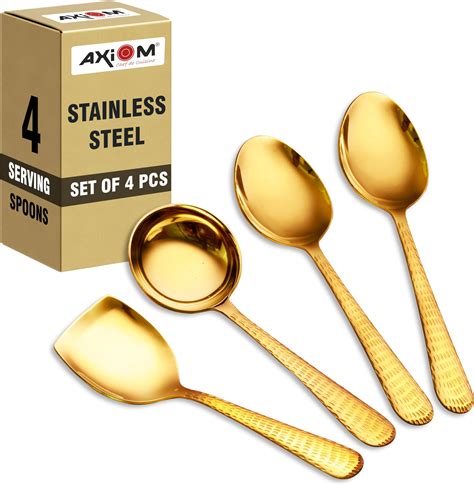 Buy Axiom Serving Tools Stainless Steel 4 Piece Heavy Gauge Non Stick