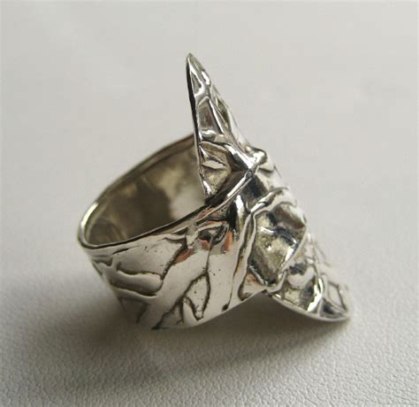 Melted Wide Band Silver Ring Handmade 925 Sterling Silver Long Ring in