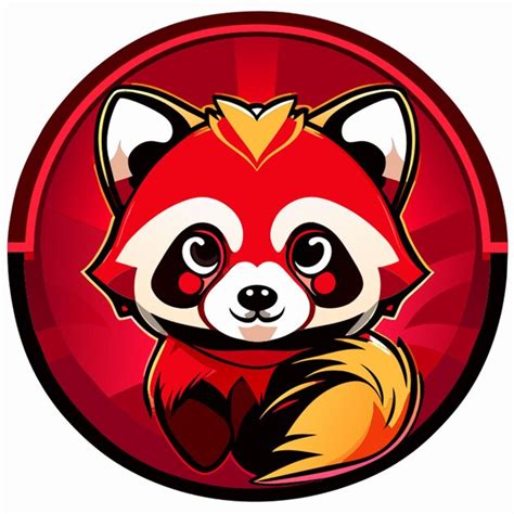 Ilustração vetorial de panda vermelho Vetor Premium