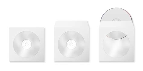 Vector D Realista Cd Dvd En Blanco Blanco Y Papel Cerrado Y Sobre