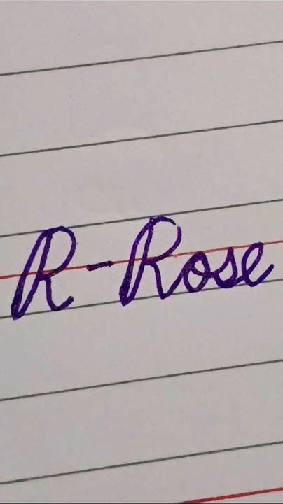 Cursive Writing Rose Cursive Handwriting Drawing Shorts Youtube