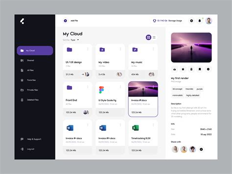 Cloud Storage Dashboard by Yev Ledenov for Ledo on Dribbble