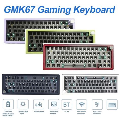 Gmk Mechanical Keyboard Rgb Backlit Wireless Keyboard Bluetooth Compatible G Hot Swappable