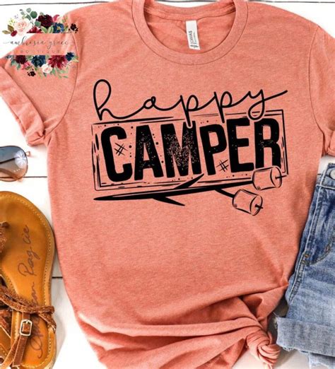 Happy Camper T Shirt Camping T Shirt Happy Camper Tee Cute Camping T